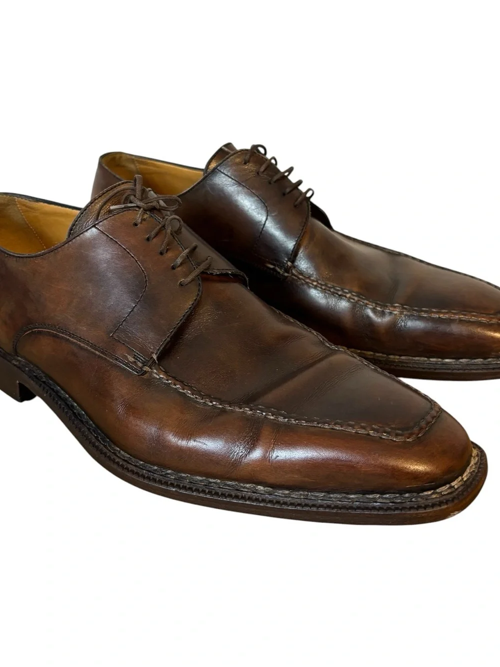 Sutor Mantellassi Brown Leather Dress Shoes Oxford Derby US Size Mens 11 EU 44.5